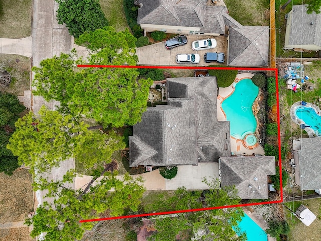 11943 Fawnview Dr, Houston, TX 77070 - view of property location with a pool area and property parcel outlined