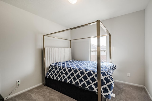 bedroom featuring radiator heating unit and carpet floors