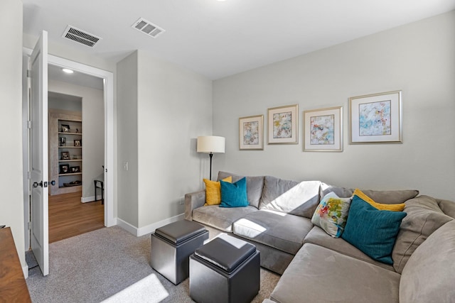 view of carpeted living room