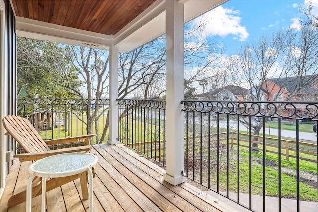 view of wooden deck