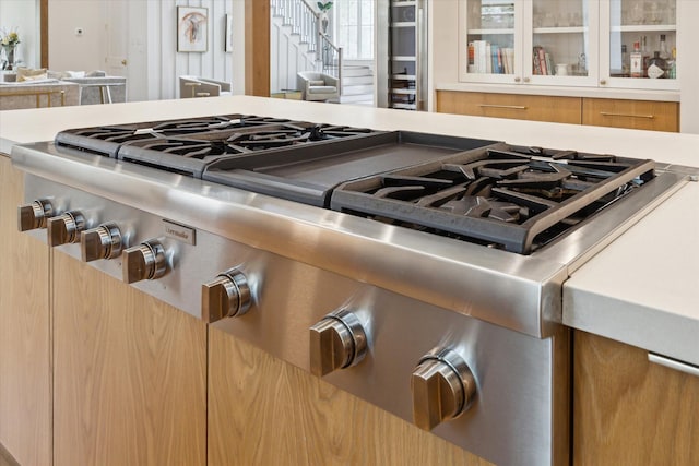 interior details with stove