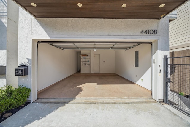 garage featuring electric panel