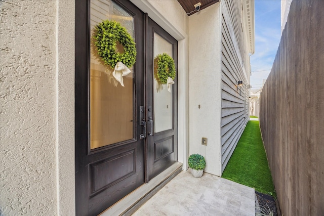 view of exterior entry with french doors