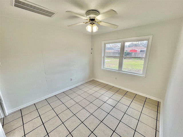 spare room featuring ceiling fan