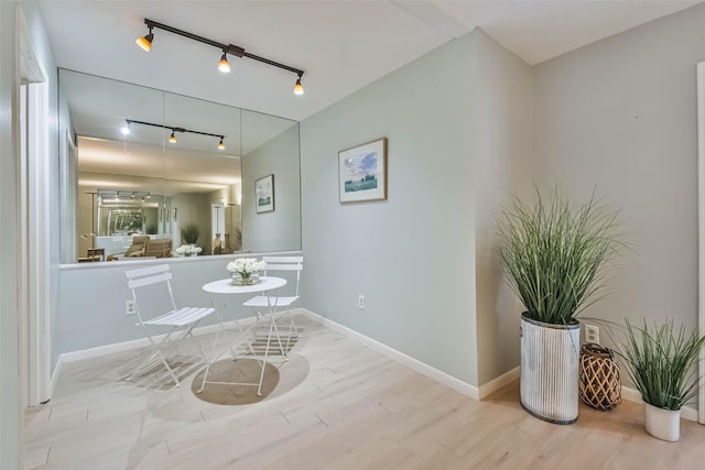 interior space with hardwood / wood-style floors