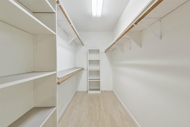 spacious closet featuring light wood-type flooring