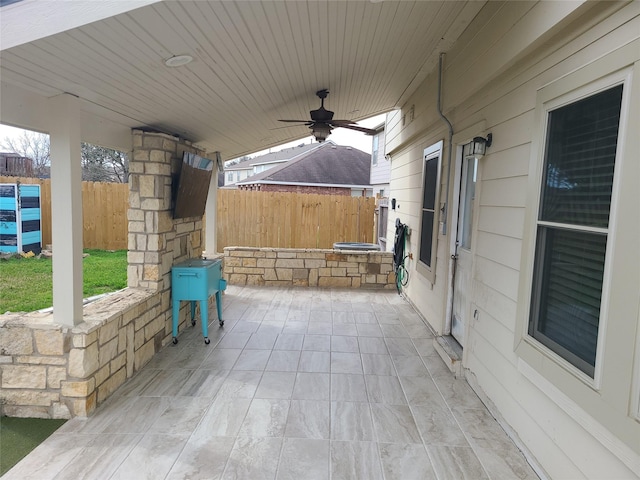 view of patio / terrace with ceiling fan