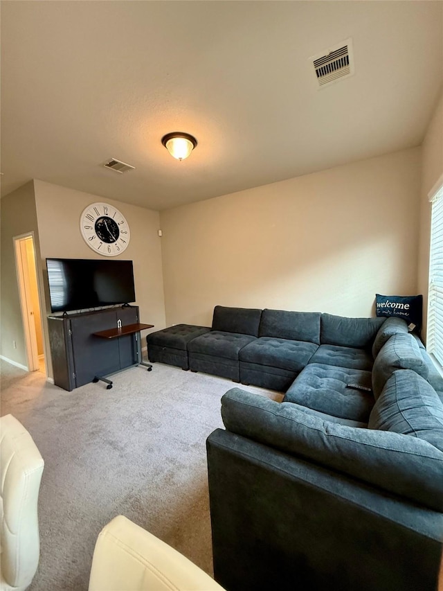 living room featuring carpet flooring