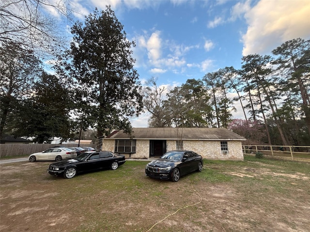 view of single story home