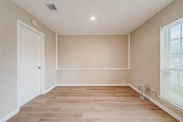 empty room featuring light wood-type flooring