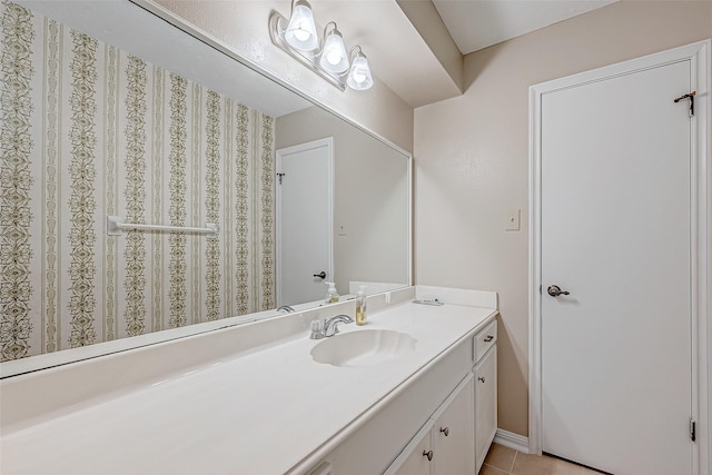 bathroom featuring vanity and tile patterned floors