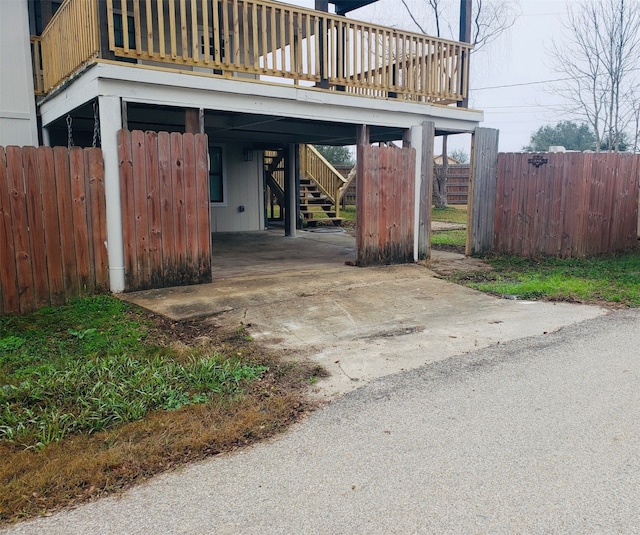 view of garage