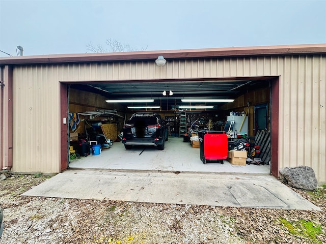 view of garage