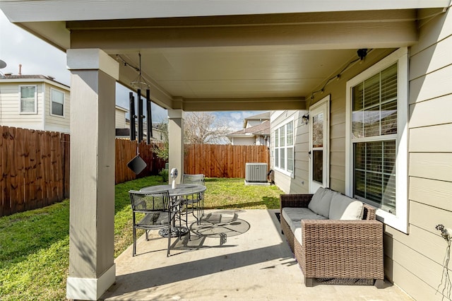 view of patio / terrace with central AC unit