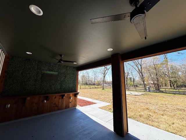 view of patio / terrace with ceiling fan