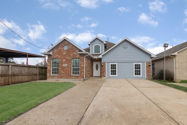 view of property with a front yard