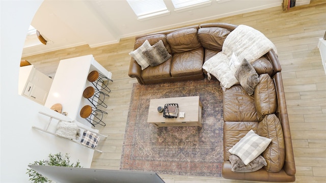 unfurnished living room with hardwood / wood-style flooring