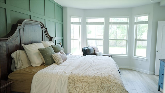 bedroom featuring light hardwood / wood-style flooring