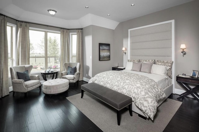 bedroom featuring dark wood-type flooring