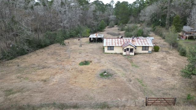 drone / aerial view featuring a rural view