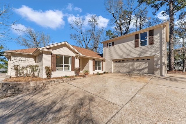 view of front of house with a garage