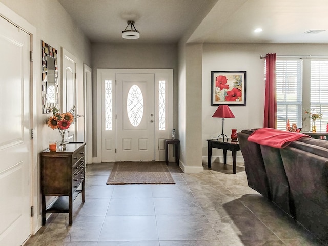 view of tiled foyer