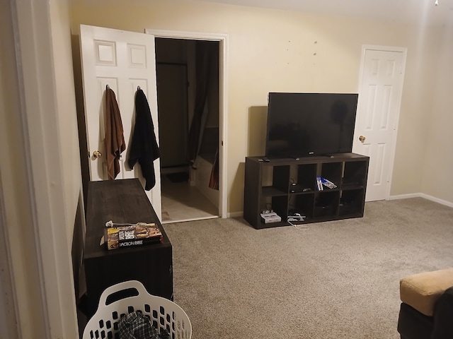 living room featuring carpet flooring