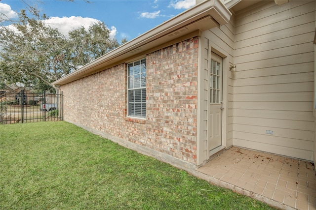 view of property exterior featuring a yard