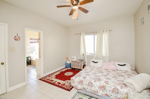 view of tiled bedroom