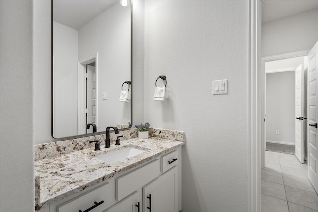 bathroom featuring vanity and tile patterned floors