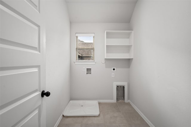 laundry area featuring hookup for an electric dryer and hookup for a washing machine