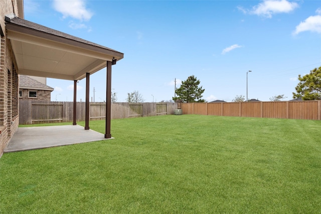 view of yard featuring a patio area