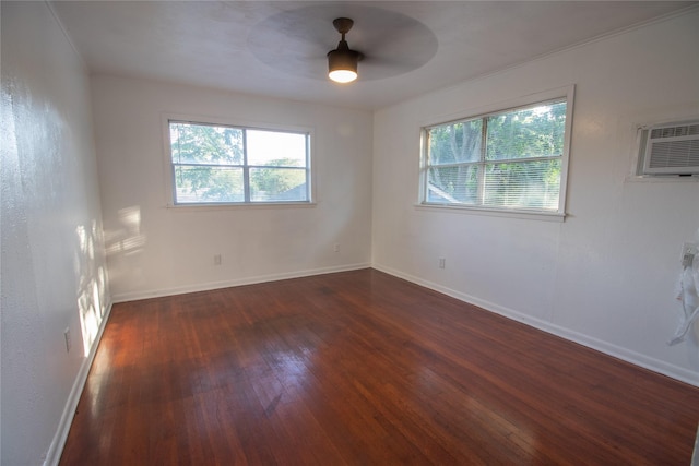 2713 John St, La Marque, TX 77568 - unfurnished room featuring wood-type flooring, baseboards, ceiling fan, and a healthy amount of sunlight