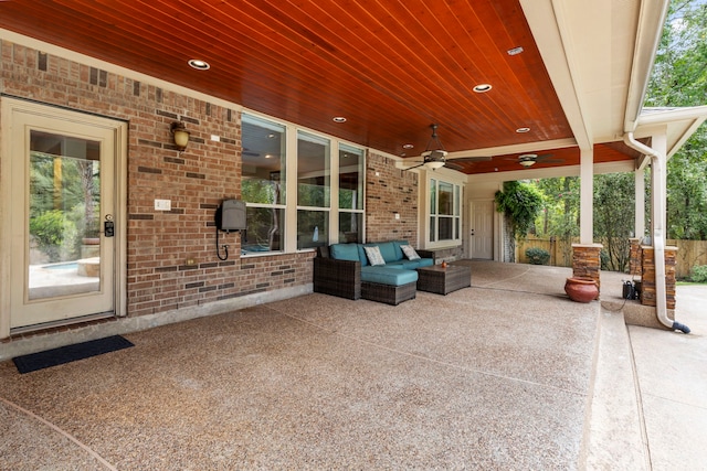 view of patio / terrace with ceiling fan