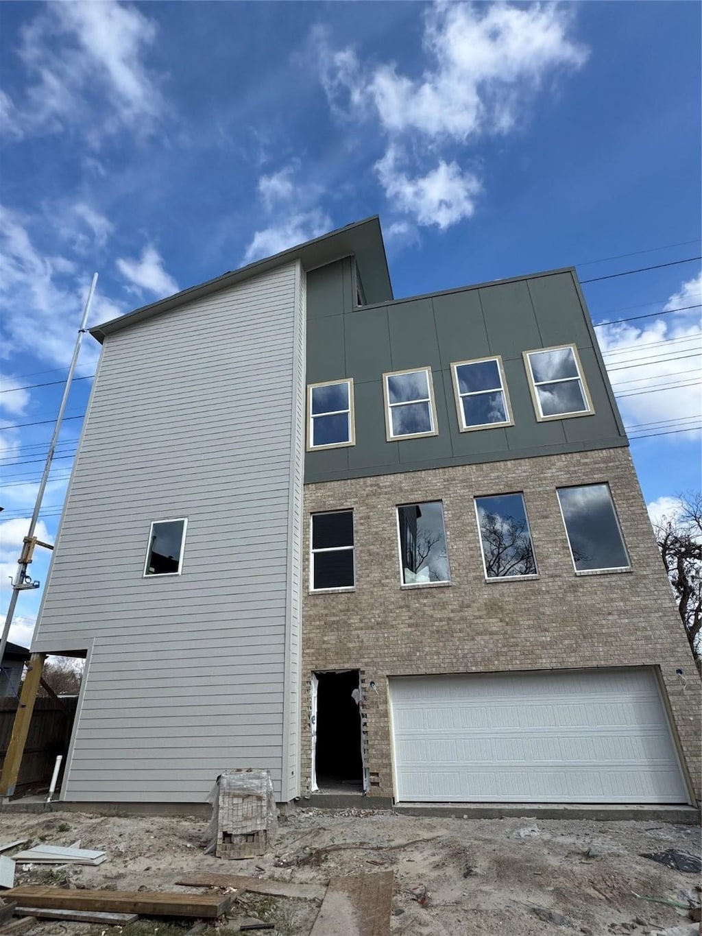 exterior space featuring a garage