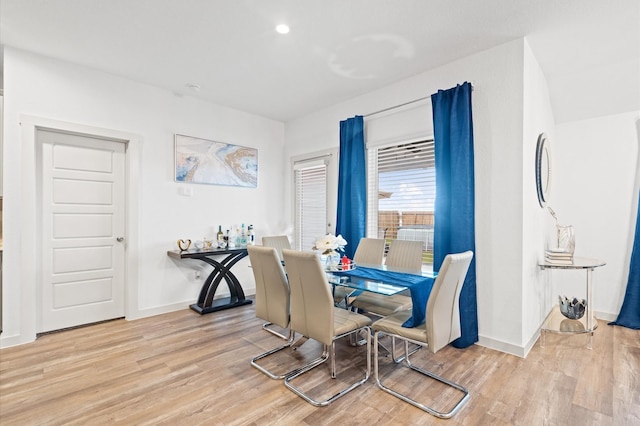 dining area featuring light hardwood / wood-style floors