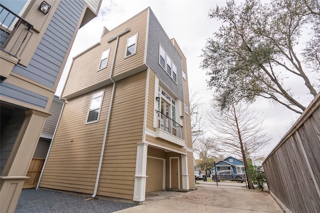 view of home's exterior with a garage