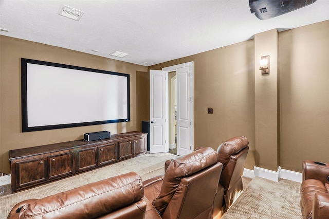 view of carpeted home theater room