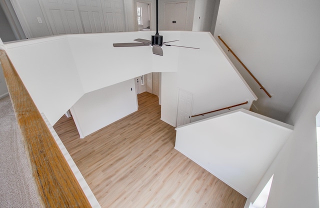 interior space featuring hardwood / wood-style flooring and ceiling fan