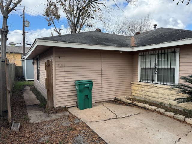 view of home's exterior with a patio area