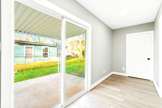 entryway with light wood-type flooring