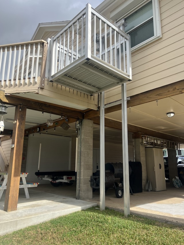 view of parking with a carport