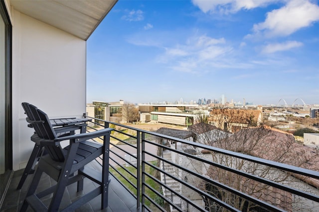 balcony with a view of city