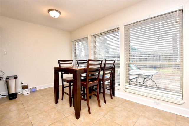 view of tiled dining area