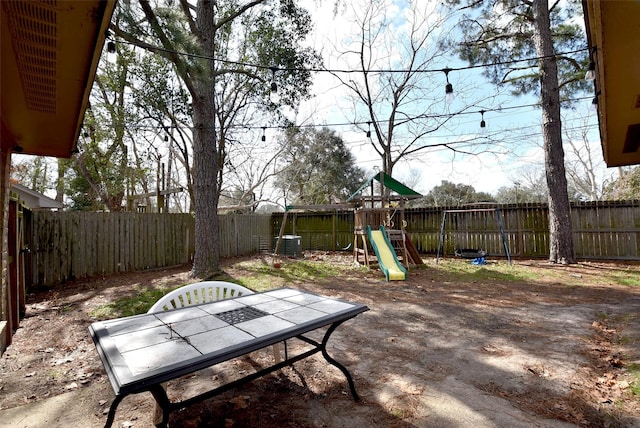 exterior space with a playground