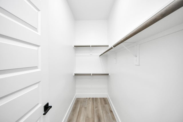 spacious closet with light wood-style flooring