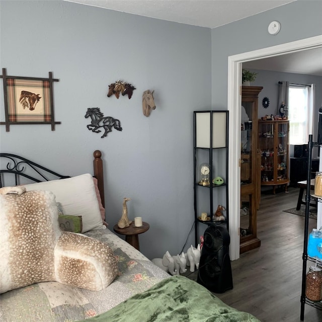 bedroom with hardwood / wood-style flooring