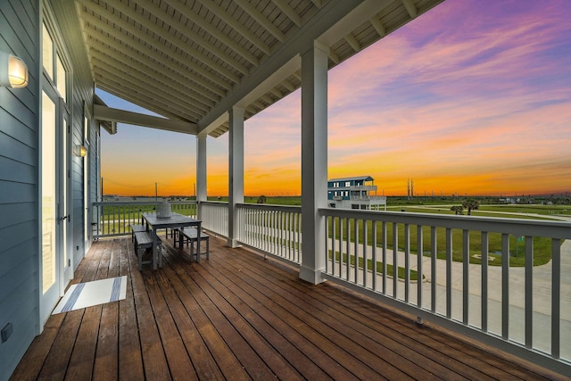 view of deck at dusk