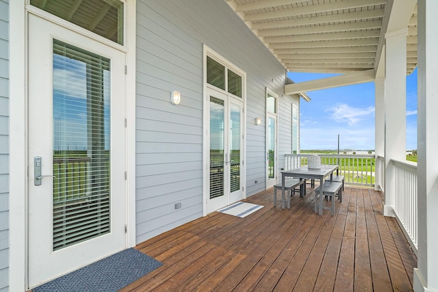 deck with french doors