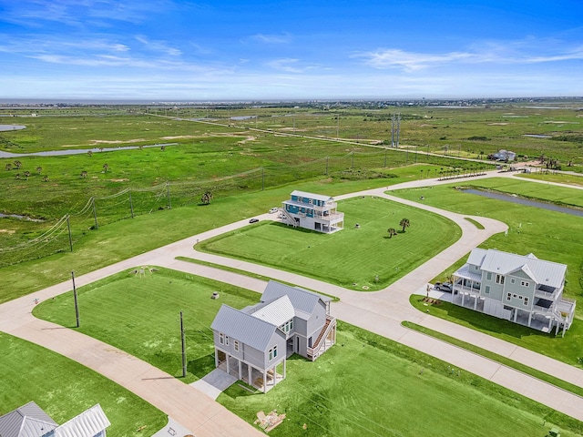 aerial view with a rural view